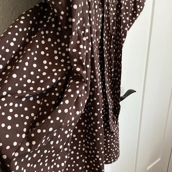 Exquise Tobie Collared Button-Front Tie-Neck Mini Shirt Dress Anthroplogie NEW - Picture 9 of 15